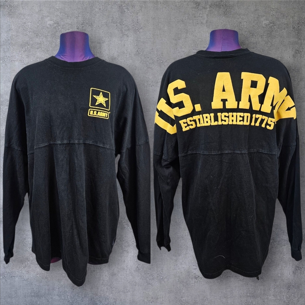 Spirit Jersey U.S. Army Long Sleeve Black & Gold Tee Shirt Size Large Unisex I81